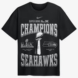 第60回スーパーボウル優勝記念 海外取寄 ナイキ シアトル シーホークス NFL SUPER BOWL LX CHAMPIONS LOCKER ROOM TROPHY COLLECTION T-SHIRT BLACK