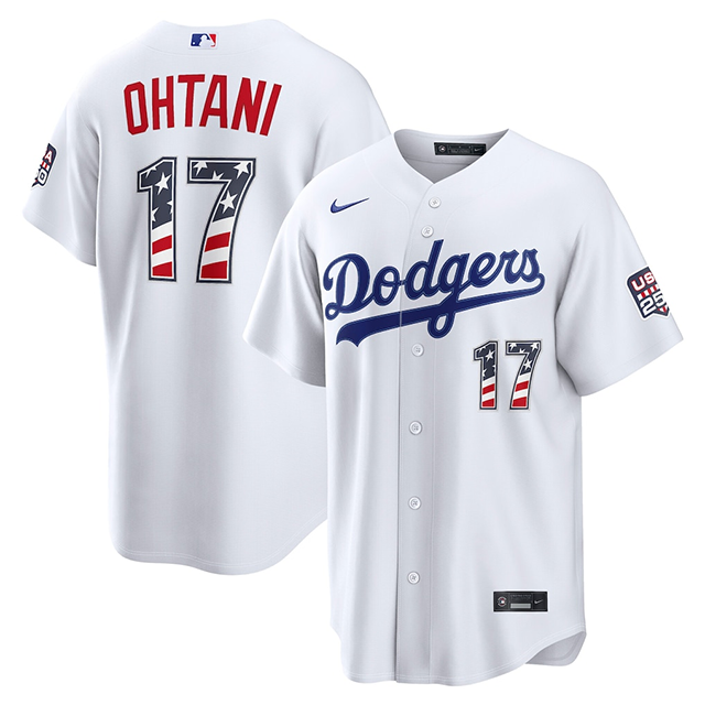 大谷翔平モデル 海外取寄 ナイキ USA 独立記念日 レプリカユニフォーム ロサンゼルス ドジャース 2026 MLB 250 FOURTH OF JULY HOME STADIUM JERSEY WHITE