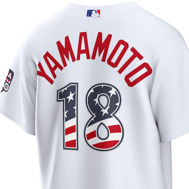 山本由伸モデル 海外取寄 ナイキ USA 独立記念日 レプリカユニフォーム ロサンゼルス ドジャース 2026 MLB 250 FOURTH OF JULY HOME STADIUM JERSEY WHITE