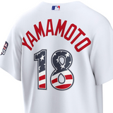山本由伸モデル 海外取寄 ナイキ USA 独立記念日 レプリカユニフォーム ロサンゼルス ドジャース 2026 MLB 250 FOURTH OF JULY HOME STADIUM JERSEY WHITE
