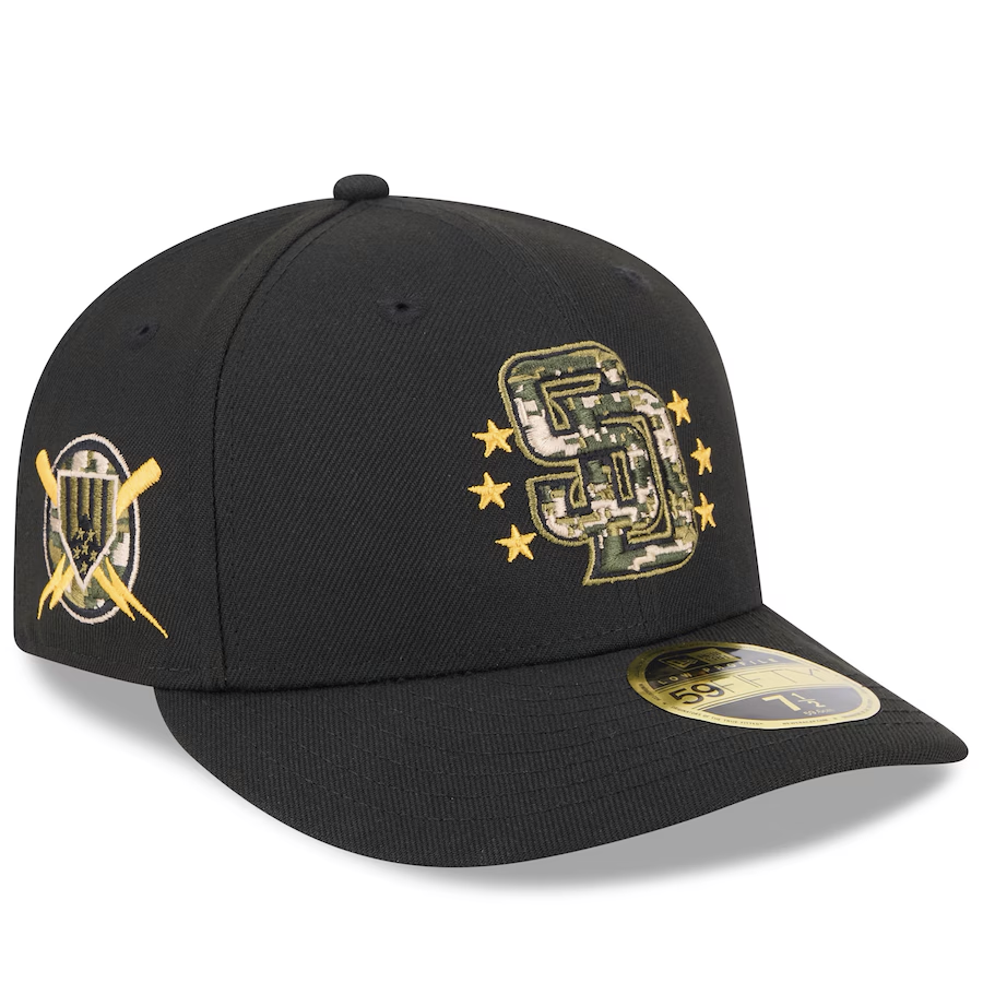 ニューエラ キャップ 海外取寄 LP59FIFTY サンディエゴ パドレス 2024 MLB ARMED FORCES STARS N STRIPES FITTED CAP BLACK