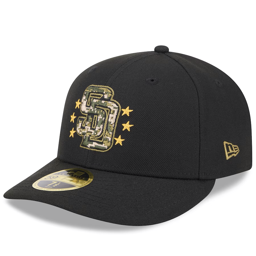 ニューエラ キャップ 海外取寄 LP59FIFTY サンディエゴ パドレス 2024 MLB ARMED FORCES STARS N STRIPES FITTED CAP BLACK