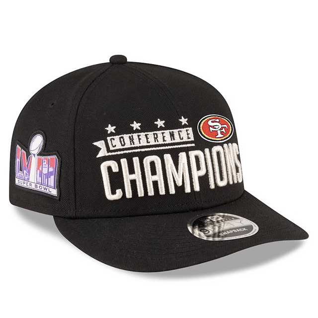 ニューエラ LP9FIFTY サンフランシスコ 49ERS 海外取寄 NFL 2023 NFC CHAMPION LOCKER ROOM LOW PROFILE SNAPBACK BLACK