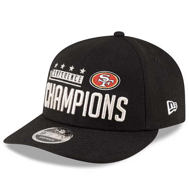 ニューエラ LP9FIFTY サンフランシスコ 49ERS 海外取寄 NFL 2023 NFC CHAMPION LOCKER ROOM LOW PROFILE SNAPBACK BLACK