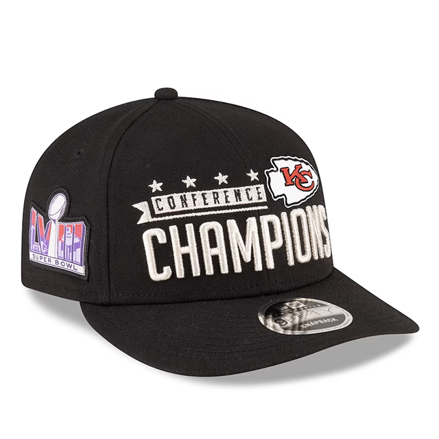 ニューエラ LP9FIFTY カンザスシティ チーフス 海外取寄 NFL 2023 AFC CHAMPION LOCKER ROOM LOW PROFILE SNAPBACK BLACK