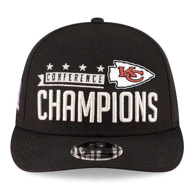 ニューエラ LP9FIFTY カンザスシティ チーフス 海外取寄 NFL 2023 AFC CHAMPION LOCKER ROOM LOW PROFILE SNAPBACK BLACK