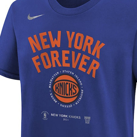 海外取寄 ナイキ Tシャツ ニューヨーク ニックス 2024 NBA PLAYOFFS MANTRA T-SHIRT BLUE