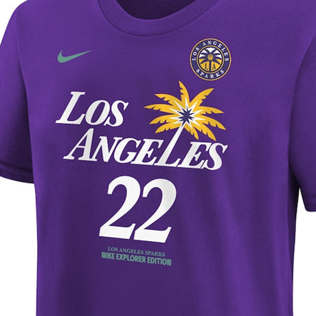 海外取寄 キャメロン・ブリンクモデル ナイキ バスケ ロサンゼルス スパークス WNBA DRAFT NAME&NUMBER T-SHIRT PURPLE