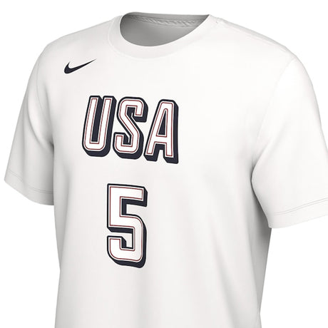 海外取寄 アンソニー・エドワーズモデル ナイキ バスケ USA代表 Tシャツ 2024 USA BASKETBALL NAME&NUMBER T-SHIRT WHITE