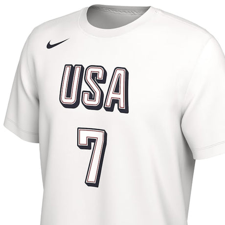 海外取寄 ケビン デュラントモデル ナイキ バスケ USA代表 Tシャツ 2024 USA BASKETBALL NAME&NUMBER T-SHIRT WHITE