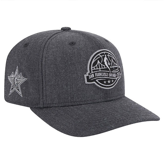 2025 NBAオールスターゲームモデル 海外取寄 ニューエラ 9SEVENTY ストレッチ スナップバック NBA ALL-STAR GAME CIRCLE LOGO BLACKOUT STRETCH SNAPBACK CAP HEATHER BLACK