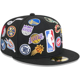 海外取寄 2025 NBAオールスターゲームモデル ニューエラ 59FIFTY キャップ NBA ALL-STAR GAME ALLOVER LOGOS FITTED CAP BLACK