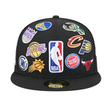 海外取寄 2025 NBAオールスターゲームモデル ニューエラ 59FIFTY キャップ NBA ALL-STAR GAME ALLOVER LOGOS FITTED CAP BLACK