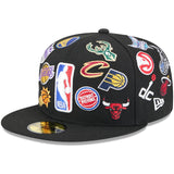 海外取寄 2025 NBAオールスターゲームモデル ニューエラ 59FIFTY キャップ NBA ALL-STAR GAME ALLOVER LOGOS FITTED CAP BLACK