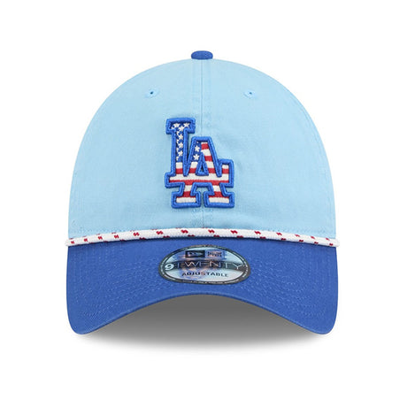 海外取寄 ニューエラ キャップ 9TWENTY ロサンゼルス ドジャース 2025 MLB JULY 4TH STARS N STRIPES ADJUSTABLE CAP LIGHT BLUE