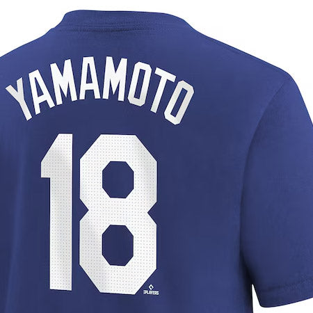 子供用 山本由伸モデル 2024 ワールドシリーズチャンピオン 海外取寄 ナイキ ネーム&ナンバーTシャツ ロサンゼルス ドジャース