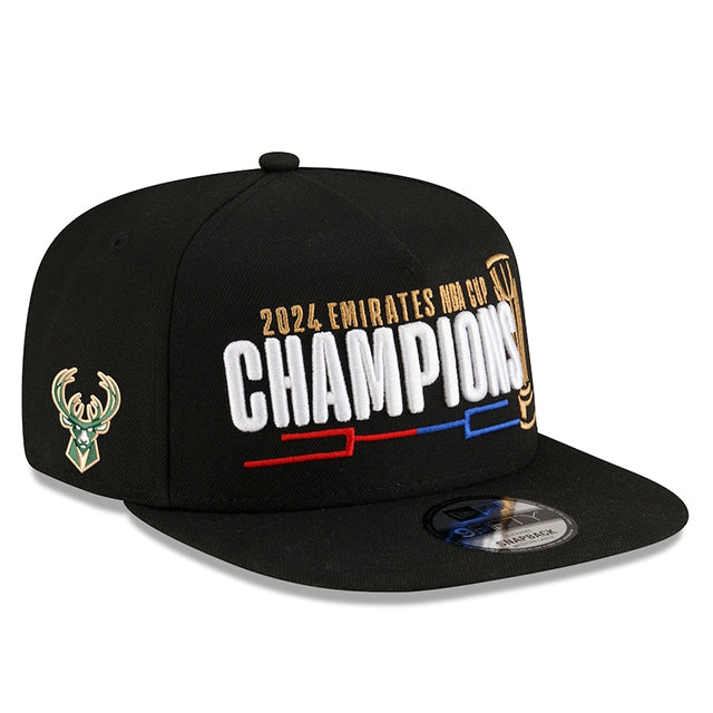 海外取寄 ニューエラ キャップ 9FIFTY ミルウォーキー バックス 2024 NBA CUP CHAMPIONS LOCKER ROOM SNAPBACK CAP BLACK