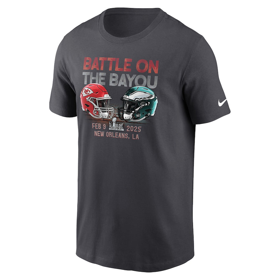 第59回スーパーボウル 海外取寄 ナイキ フィラデルフィア イーグルス vs カンザスシティ チーフス SUPER BOWL LIX MATHUP T-SHIRT ANTHRACITE