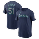 イチロー選手モデル 海外取寄 NIKE Tシャツ シアトル マリナーズ 2025 NATIONAL BASEBALL HALL OF FAME PLAYER NAME&NUMBER T-SHIRT NAVY