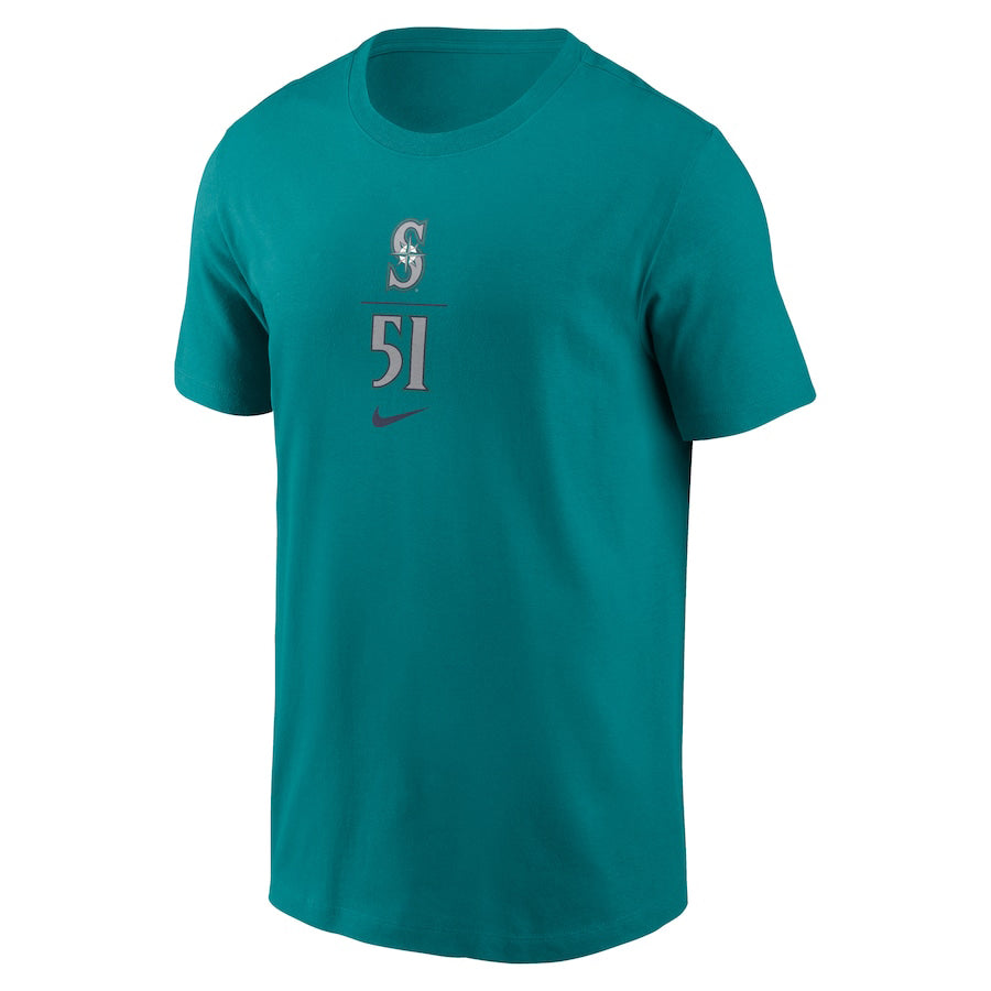 イチロー選手モデル 海外取寄 Tシャツ シアトル マリナーズ 2025 NATIONAL BASEBALL HALL OF FAME PLAYER GRAPHIC T-SHIRT AQUA