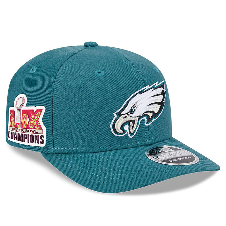 第59回スーパーボウル優勝記念 海外取寄 ニューエラ 9SEVENTY フィラデルフィア イーグルス NFL SUPER BOWL LIX CHAMPIONS SIDE PATCH SNAPBACK GREEN