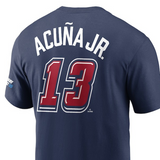 ロナルド・アクーニャ Jrモデル 海外取寄 ナイキ 2025 スピードウェイ・クラシックモデル Tシャツ 2025 MLB SPEEDWAY CLASSIC NAME&NUMBER T-SHIRT NAVY