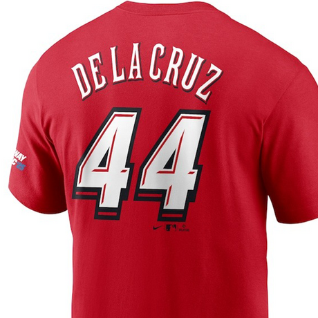 エリー・デラクルーズモデル 海外取寄 ナイキ 2025 スピードウェイ・クラシックモデル Tシャツ 2025 MLB SPEEDWAY CLASSIC NAME&amp;NUMBER T-SHIRT RED