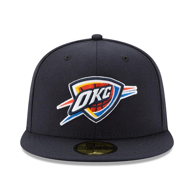 海外取寄 ニューエラ キャップ 59FIFTY オクラホマシティ サンダー 2025 NBA FINALS SIDE CHAMPIONS SIDE PATCH FITTED CAP NAVY