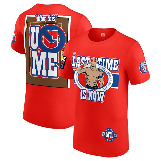 ジョン シナモデル 海外取寄 WWE AUTHENTIC Tシャツ FAREWELL TOUR 2025 MONTREAL T-SHIRT RED