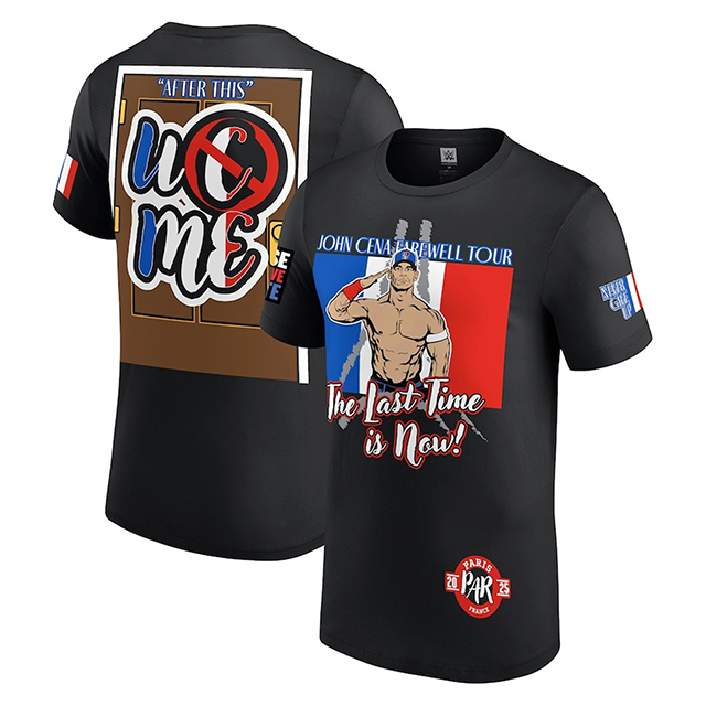ジョン シナモデル WWE AUTHENTIC Tシャツ FAREWELL TOUR S 2025 PARIS T-SHIRT BLACK