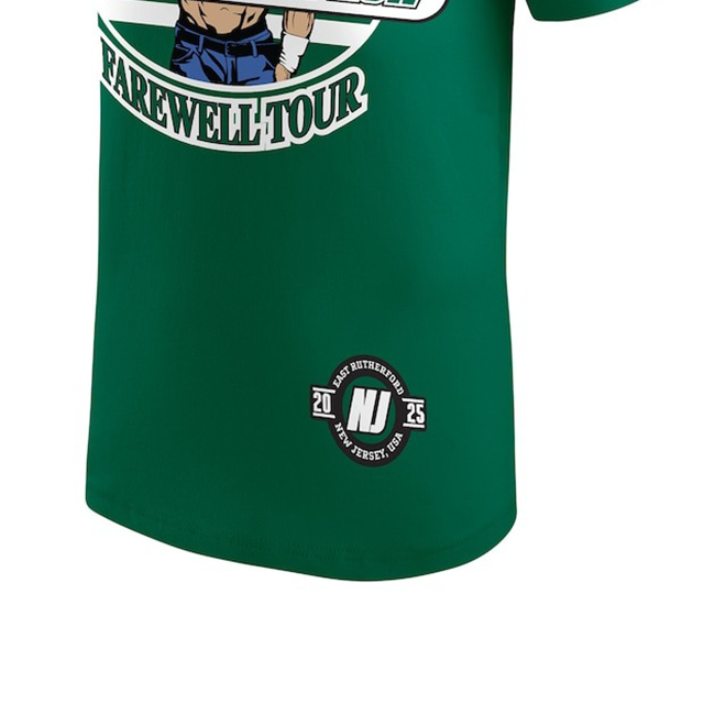 ジョン シナモデル 海外取寄 WWE AUTHENTIC Tシャツ FAREWELL TOUR SUMMER SLAM 2025 NEW JERSEY T-SHIRT GREEN