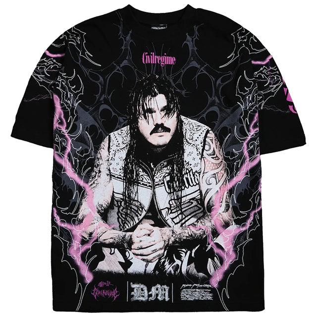 ドミニク ミステリオモデル 海外取寄 シビル レジーム WWE AUTHENTIC Tシャツ BOXY T-SHIRT BLACK