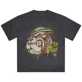 ジョン シナモデル 海外取寄 ID サプライ WWE Tシャツ SNOW WASH BULLDOG BOXY T-SHIRT BLACK