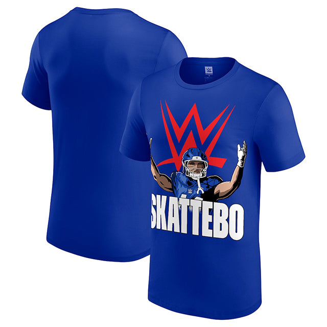 キャメロン スカッテボモデル 海外取寄 WWE AUTHENTIC Tシャツ CAM SKATTEBO BIG LOGO T-SHIRT BLUE