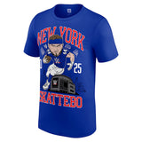 キャメロン スカッテボモデル 海外取寄 WWE AUTHENTIC Tシャツ CAM SKATTEBO NEW YORK GIANTS T-SHIRT BLUE