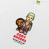 コーディ ローデスモデル 海外取寄 ア ベイシング エイプ WWE BABY MILO RELAXED Tシャツ BOXY T-SHIRT WHITE