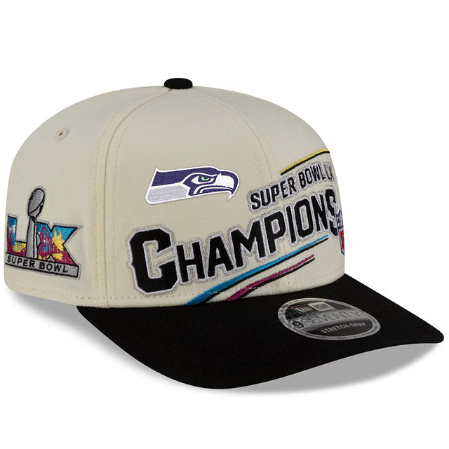 第60回スーパーボウル優勝記念 海外取寄 ニューエラ 9SEVENTY シアトル シーホークス NFL SUPER BOWL LX CHAMPIONS LOCKER ROOM TROPHY COLLECTION SNAPBACK CREAM BLACK