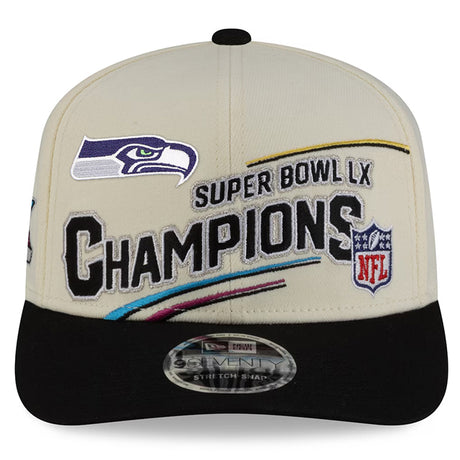 第60回スーパーボウル優勝記念 海外取寄 ニューエラ 9SEVENTY シアトル シーホークス NFL SUPER BOWL LX CHAMPIONS LOCKER ROOM TROPHY COLLECTION SNAPBACK CREAM BLACK