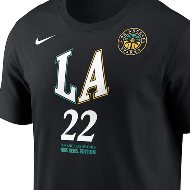 海外取寄 キャメロン・ブリンクモデル ナイキ バスケ ロサンゼルス スパークス WNBA NAME&NUMBER REBEL EDITION T-SHIRT BLACK