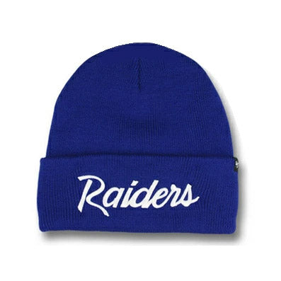 ニューエラ ニット ビーニーキャップ オークランド レイダース NFL TEAM-SCRIPT CUFFED KNIT BEANIE CAP ROYAL BLUE