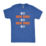 53年振りNBAファイナル優勝 海外取寄 ニューヨーク ニックス Tシャツ GO NY GO NY GO T-SHIRT ROYAL BLUE