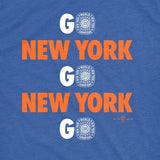 53年振りNBAファイナル優勝 海外取寄 ニューヨーク ニックス Tシャツ GO NY GO NY GO T-SHIRT ROYAL BLUE