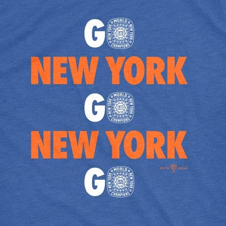53年振りNBAファイナル優勝 海外取寄 ニューヨーク ニックス Tシャツ GO NY GO NY GO T-SHIRT ROYAL BLUE