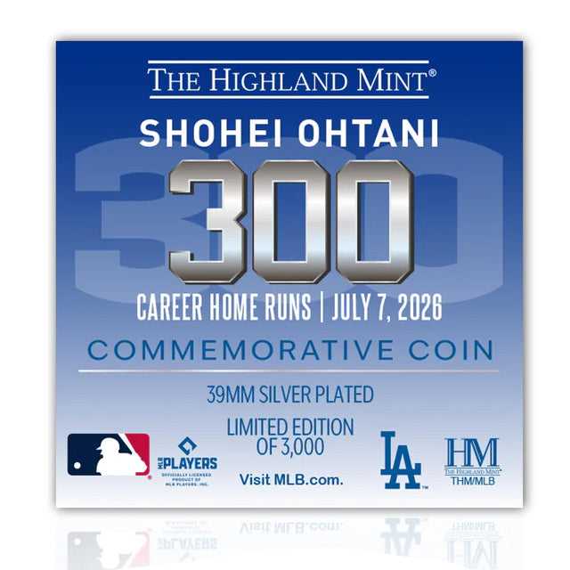 大谷翔平 MLB通算300本塁打記念限定モデル 海外取寄 記念コイン ロサンゼルス ドジャース HIGHLAND MINT 300TH CAREER HOME RUN SILVER COIN
