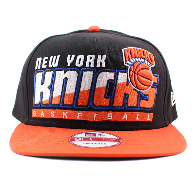 ニューエラ キャップ 9FIFTY ニューヨーク ニックス NBA SLICE-N-DICE SNAPBACK CAP BLACK ORANGE