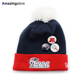 ニューエラ ニットキャップ ビーニー ニューイングランド ペイトリオッツ NFL BUTTON-UP KNIT CAP BEANIE NAVY