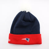 ニューエラ ニットキャップ ビーニー ニューイングランド ペイトリオッツ NFL BUTTON-UP KNIT CAP BEANIE NAVY