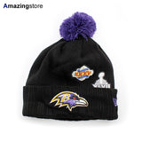 ニューエラ ニットキャップ ビーニー ボルチモア レイブンズ NFL SUPER BOWL PATCHES KNIT CAP BEANIE BLACK
