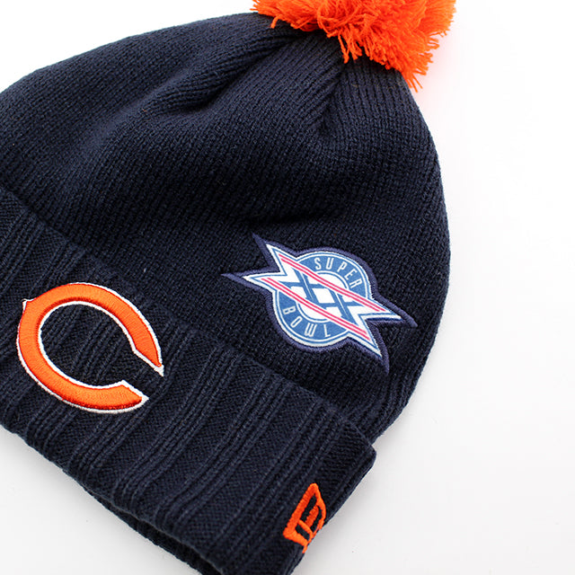 ニューエラ ニットキャップ ビーニー シカゴ ベアーズ NFL SUPER BOWL PATCHES KNIT CAP BEANIE NAVY