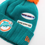 ニューエラ ニットキャップ ビーニー マイアミ ドルフィンズ NFL SUPER BOWL PATCHES KNIT CAP BEANIE AQUA NEW ERA MIAMI DOLPHINS